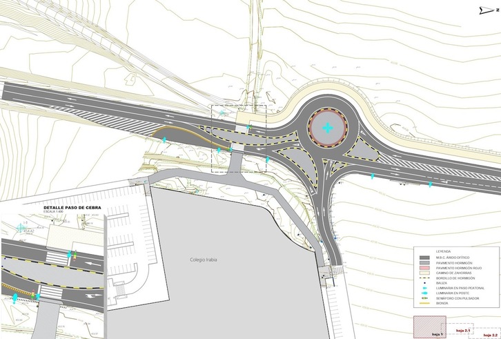 Proyecto del paso de cebra regulado por semáforos para el paso peatonal y ciclista entre Cordovilla e Iruñea. (GOBIERNO DE NAFARROA) 