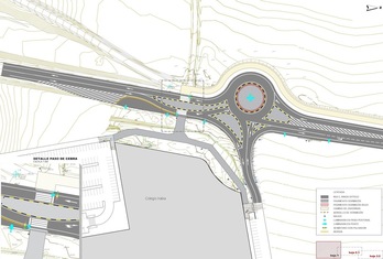 Proyecto del paso de cebra regulado por semáforos para el paso peatonal y ciclista entre Cordovilla e Iruñea. (GOBIERNO DE NAFARROA) 