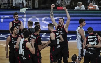 Bilbao Basket iniciará la competición en Badalona, tras salvarse la pasada campaña al derrotar al Joventut. (Marisol RAMÍREZ / FOKU)