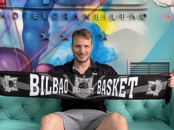 Rafa Luz, en su presentación como nuevo jugador de Bilbao Basket. (BILBAO BASKET)