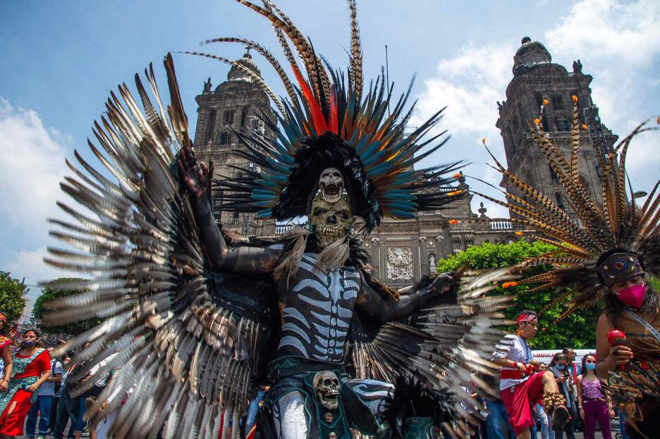 Indígenas conmemoran 500 años de resistencia. (Claudio CRUZ/AFP)