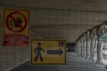 Soportales de La Concha cerrados al público por los problemas del Metro. (Andoni CANELLADA/FOKU)