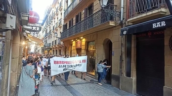 Manifestación contra la represión policial en Donostia. (EUROPA PRESS)