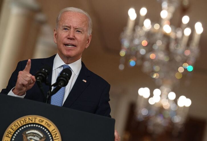 Joe Biden, durante su comparecencia en la Casa Blanca. (Brendan SMIALOWSKI/AFP)