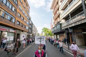 Manifestación de pensionistas el pasado 29 de mayo en Gasteiz. (Endika PORTILLO/FOKU)