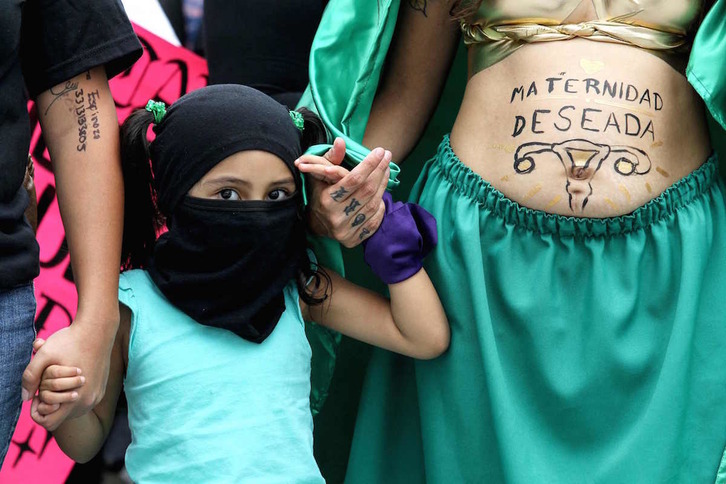 Manifestación por el derecho al aborto en Guadalajara. (Ulises RUIZ/AFP)