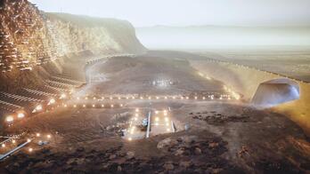 Diseño de cómo podría ser una de las ciudades de Marte. (ABIBOO Studio - SONet) 
