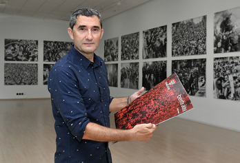 Ernesto Valverde, erakusketaren inaugurazio ekitaldian. (@ATHLETICLUB)