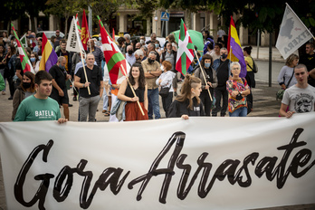 Arrasaten egindako mobilizazio antifaxista. (Jaizki FONTANEDA/FOKU)