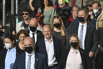 Olaf Scholz este domingo en Postdam. (John MACDOUGALL / AFP)