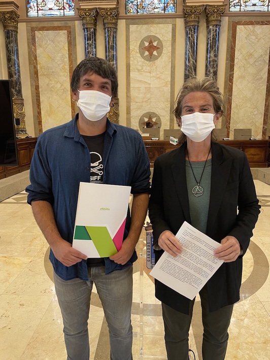 Markel Ormazabal y Reyes Carrere, concejales de EH Bildu en Donostia. (NAIZ)