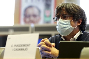  Carles Puigdemont, el lunes pasado en el Parlamento Europeo. (François WALSCHAERTS/AFP)