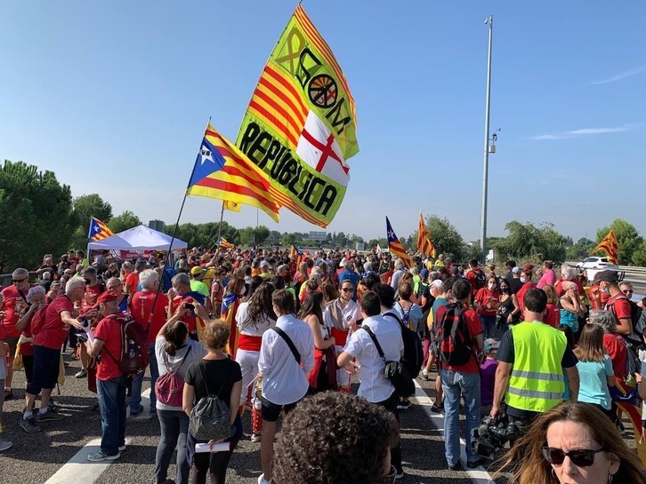 Imagen de la marcha que ha partido de Vinaròs. (ANC/EUROPA PRESS))