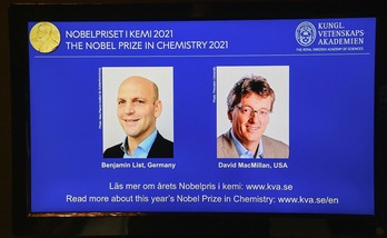 La Academia ha anunciado los ganadores del Nobel de Química. (Jonathan NACKSTRAND / AFP)