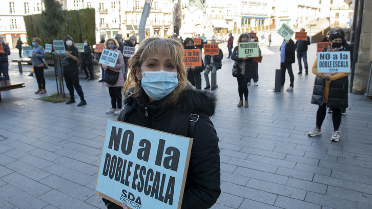 Imagen de archivo de una movilización de la plantilla de SDA Factory. (Raul BOGAJO/FOKU)