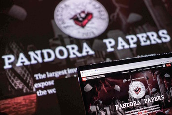 Logo de los «papeles de Pandora», el penúltimo escándalo fiscal. (Loic VENANCE / AFP)