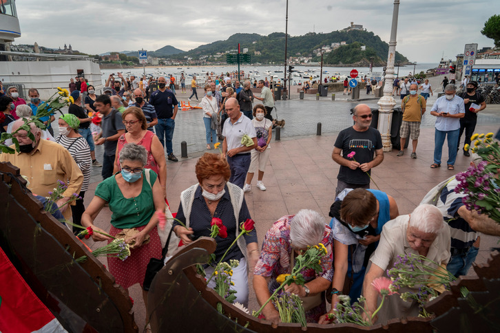 Irailaren 13an, okupazio militarraren 85. urteurrenean, egindako omenaldia. (Gorka RUBIO/FOKU)