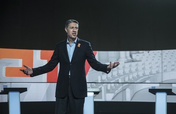 Xavier García Albiol, durante un debate electoral en TV3. (Jagoba MANTEROLA/FOKU)