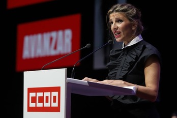 Yolanda Díaz, en el congreso de CCOO celebrado hoy. (@CCOO)