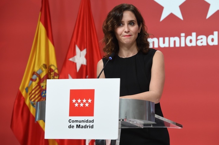 Isabel Díaz Ayuso presentó el pasado miércoles en rueda de prensa la rebaja fiscal en Madrid. (Gustavo VALIENTE/Europa Press)