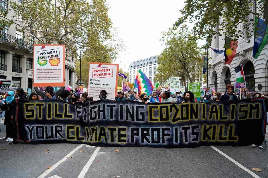 Londresen ere egin dute manifestazioa. (Niklas HALLE'N/AFP)