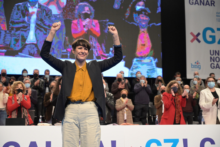 Ana Pontón en la XVII.Asemblea Nacional del BNG recién reelegida como líder de la formación. (M. DYLAN/EUROPA PRESS)