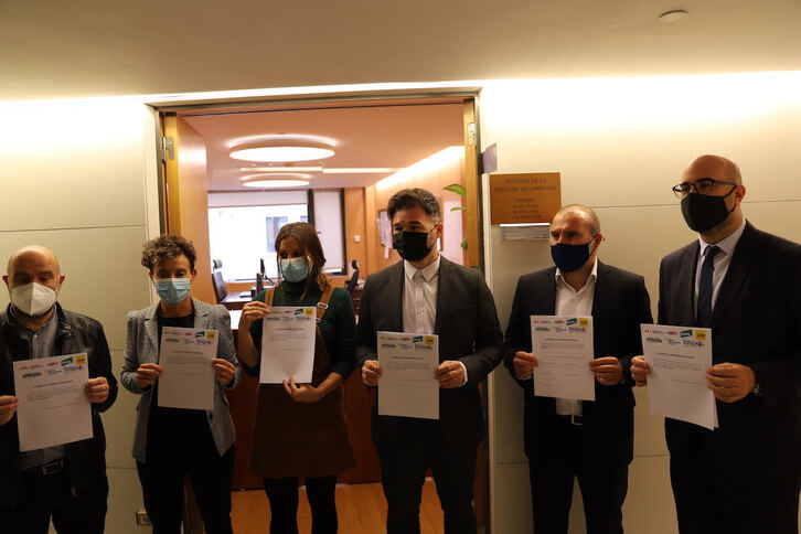 Presentación de las enmiendas a la Ley de Memoria Democrática de EH Bildu, ERC, Junts, Pdecat, CUP y BNG. (NAIZ)