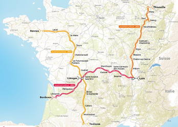 Las tres líneas de transportes de viajeros que Railcopp espera poner en marcha en los próximos años. (Railcoop)