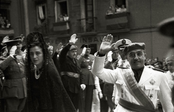 Franco, en una visita a Donostia en 1941. (Kutxa Fototeka)