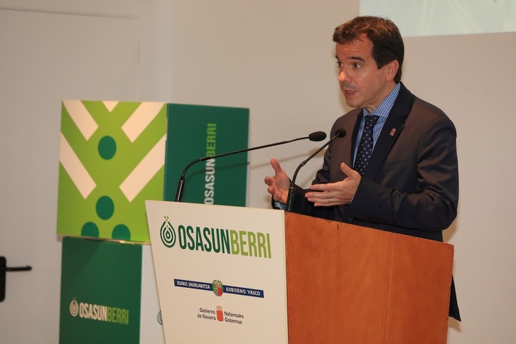 El consejero de Desarrollo Económico y Empresarial del Gobierno de Nafarroa, Mikel Irujo, en la presentación de la iniciativa. (IREKIA)