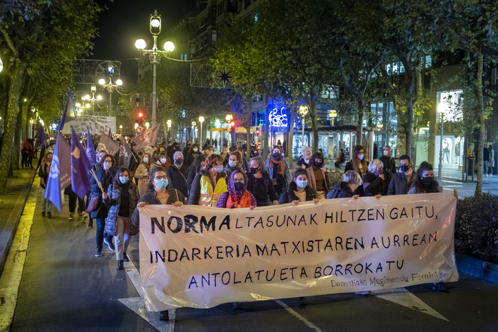 Iaz, azaroaren 25ean, Donostian antolatu zen manifestazioa. (Jon URBE / FOKU)