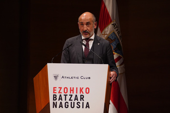 La Junta Directiva del Athletic en la Asamblea celebrada en el palacio Euskalduna. (Aritz LOIOLA / FOKU)