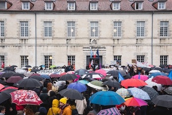 La manifestación había sido convocada conjuntamente por LAB y CGT. (Guillaume FAUVEAU)