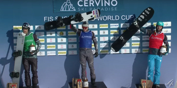 Lucas Eguibar ha ocupado el tercer escalón del podio en la Copa del Mundo de Cervinia. (BASQUE TEAM)