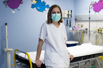 Mercedes Herranz, en una habitación para niños del hospital. (Iñigo URIZ/FOKU)