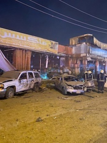 El proyectil hutí alcanzó a un centro comercial saudí.