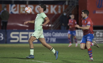 Luis Bilbao marcó el tanto del empate ante el Calahorra.