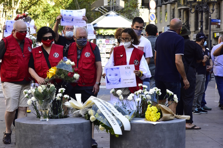 Acto en recuerdo de las víctimas del atentado de las Ramblas de Barcelona.