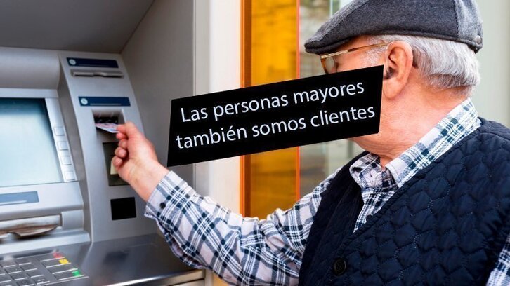 Imagen que acompaña la petición de change.Org de Carlos San Juan reclamando atención presencial en los bancos.