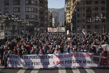 La movilización en Bilbo, una vez más, fue la más numerosa.