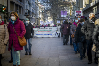 Manifestación organizada por el movimiento de pensionistas el pasado 15 de enero en Gasteiz.