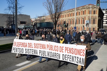 Manifestación de pensionistas en Iruñea el pasado 15 de enero.