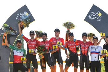 Pello Bilbao no compite desde que subió al podio del Tour el 18 de julio como ganador por equipos.
