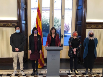  La presidenta del Parlament de Catalunya, Laura Borràs, ha comparecido este martes ante los medios de comunicación.