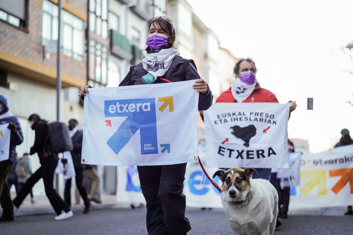 Movilización por los presos el pasado 8 de enero, en Gasteiz. 