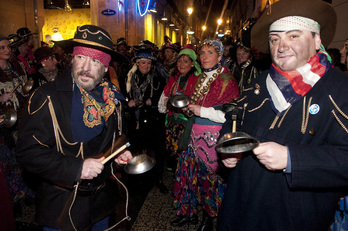 Caldereros y cíngaras en Donostia, en una imagen de archivo.