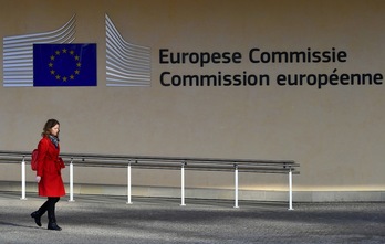 La entrada principal de la sede de la Comisión Europea en Bruselas.
