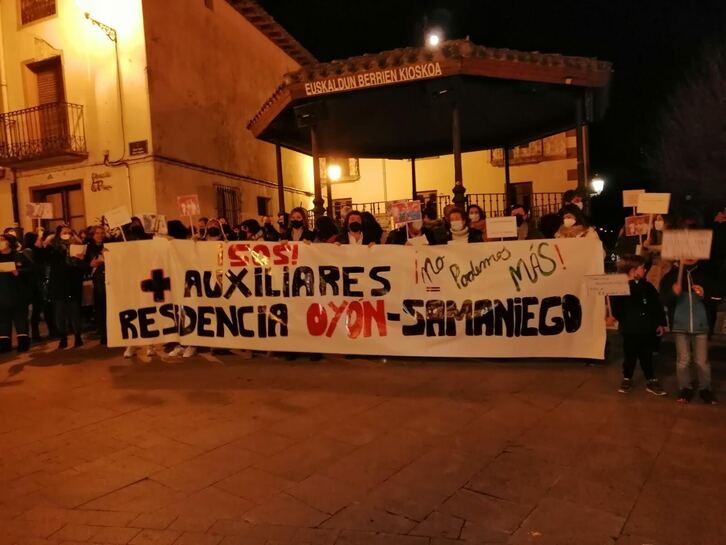 Protesta organizada la semana pasada por las trabajadoras de la residencia.