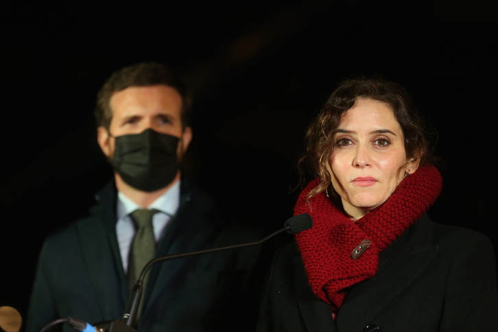 Pablo Casado e Isabel Díaz Ayuso, en un acto reciente, antes de consumarse la abrupta ruptura.