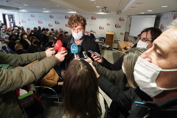 Maiorga Ramírez, líder del sector crítico, en el Alkartetxe de Gasteiz.